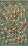 Balochi Aelfric Lt. Green/Purple Rug, 3'3" x 5'1"