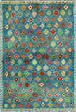 Balochi Hasti Blue/Ivory Rug, 3'3" x 4'10"