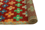 Balochi Afi Red/Green Rug, 3'4" x 5'1"