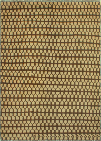 Balochi Aerwyna Ivory/Brown Rug, 3'8" x 5'6"