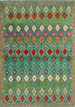 Balochi Ahriman Blue/Gold Rug, 3'4" x 4'9"