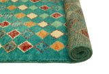 Balochi Adham Green/Ivory Rug, 3'3" x 4'10"