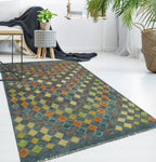 Balochi Adowa Grey/Gold Rug, 3'1" x 4'11"