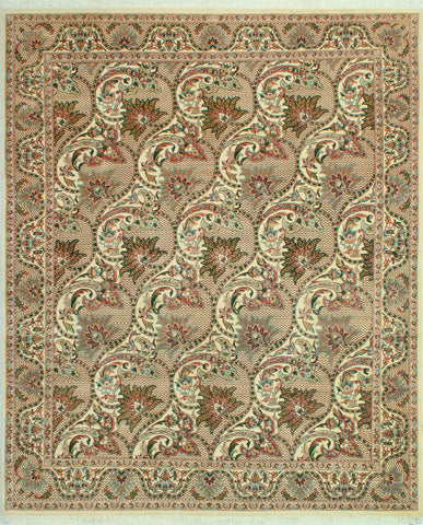 Wali Charlene Ivory/Green Rug, 8'2" x 10'2"