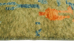 Balochi Aeisha Green/Blue Rug, 3'5" x 4'11"