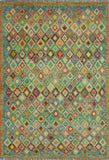 Balochi Aian Green/Gold Rug, 3'4" x 4'10"