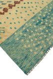 Balochi Adeeb Beige/Lt. Green Rug, 4'2" x 5'11"