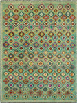 Balochi Aescford Lt. Green/Red Rug, 3'5" x 4'10"