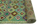 Balochi Aescford Lt. Green/Red Rug, 3'5" x 4'10"