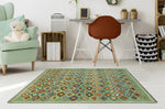 Balochi Aescford Lt. Green/Red Rug, 3'5" x 4'10"