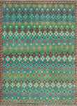 Balochi Aimara Blue/Red Rug, 3'11" x 5'10"