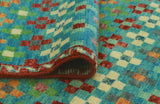 Balochi Aimara Blue/Red Rug, 3'11" x 5'10"