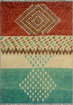 Balochi Adolphus Green/Beige Rug, 3'5" x 4'10"