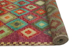 Balochi Adelma Purple/Lt. Green Rug, 4'10" x 6'6"