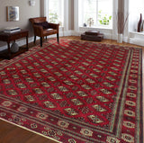 Fine VTG Halime Red/Ivory Rug, 8'6" x 11'1"