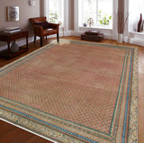 Fine VTG Evaleen Rust/Ivory Rug, 7'6" x 11'9"