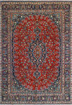 Fine VTG Felabeor Red/Navy Rug, 7'6" x 11'1"