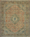 Fine VTG Fatho Rose/Green Rug, 9'9" x 13'1"