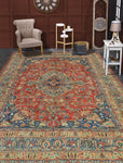 Fine VTG Amy Rust/Blue Rug, 6'5" x 9'5"