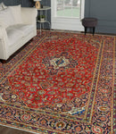 Fine VTG Abia Red/Navy Rug, 8'1" x 11'10"