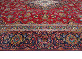 Fine VTG Amjad Red/Navy Rug, 8'10" x 12'6"