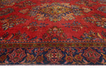 Fine VTG Jerome Red/Navy Rug, 6'3" x 9'8"