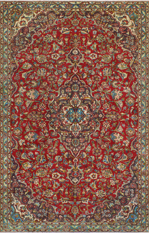 Fine VTG Anthonie Red/Blue Rug, 5'7" x 9'0"