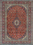 Vintage Jasmin Red/Navy Rug, 7'11" x 11'1"