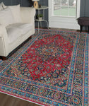 Fine VTG Haley Red/Navy Rug, 6'6" x 9'7"