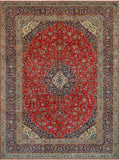 Fine VTG Ghafoor Red/Navy Rug, 9'9" x 13'2"