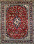 Fine VTG Aneli Red/Navy Rug, 9'7" x 12'6"