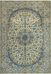 Super VTG Millie Ivory/Blue Rug, 6'3" x 10'0"