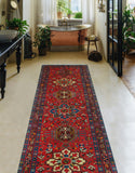 Fine VTG Arelis Red/Beige Runner, 3'3" x 11'4"