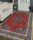 Vintage Jeanie Red/Navy Rug, 7'6" x 10'5"