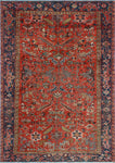 Fine VTG Jazmina Red/Navy Rug, 7'4" x 10'8"