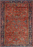 Fine VTG Jazmina Red/Navy Rug, 7'4" x 10'8"