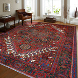 Fine VTG Ethan Red/Charcoal Rug, 9'8" x 12'3"