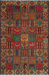 Fine VTG Fuat Red/Green Rug, 5'8" x 9'3"