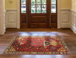 Fine VTG Amancay Red/Beige Rug, 4'1" x 7'3"