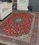 Fine VTG Halil Red/Navy Rug, 8'8" x 12'0"