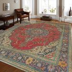 Fine VTG Esrin Red/Navy Rug, 9'3" x 13'4"