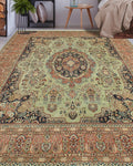 Wali Claudine Lt. Green/Rust Rug, 8'1" x 10'4"