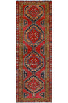 Fine VTG Eraj Red/Charcoal Runner, 3'4" x 9'8"