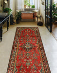 Fine VTG Tristan Red/Charcoal Runner, 3'5" x 10'3"