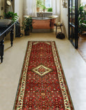 Fine VTG Bradleah Red/Ivory Runner, 3'0" x 12'11"