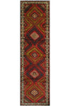 Fine VTG Azura Red/Ivory Runner, 3'4" x 12'11"