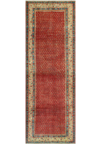 Fine VTG Azizah Red/Beige Runner, 3'5" x 10'1"