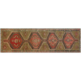 Fine VTG Sanaa Rust/Charcoal Runner, 3'7" x 11'5"