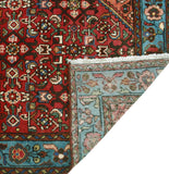 Fine VTG Hicham Red/Lt. Blue Runner, 3'6" x 10'1"