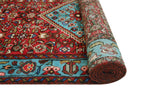 Fine VTG Hicham Red/Lt. Blue Runner, 3'6" x 10'1"